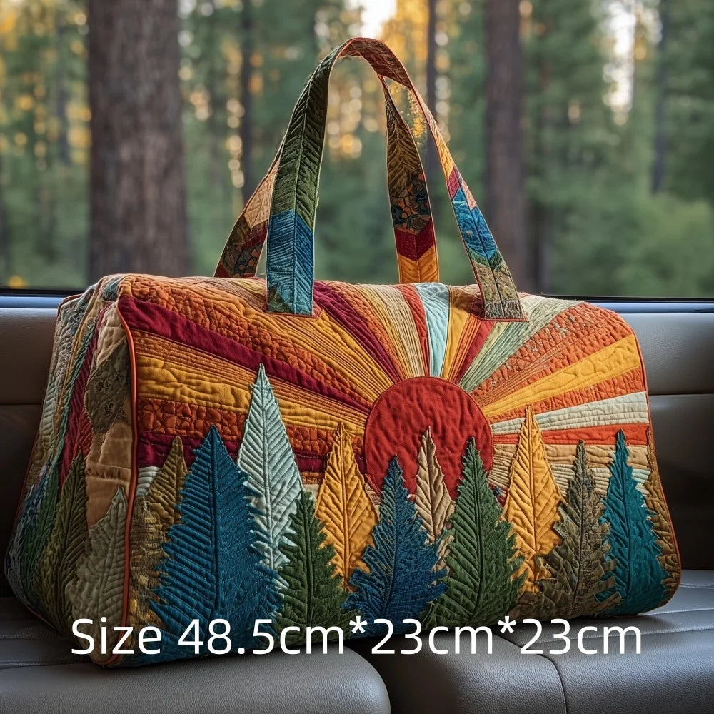 Hot Sale 3D Quilted Bag for Women Colorful Sun Pattern Travel Tote Bag Desert Cactus Forest Print Weekender Overnight Beach Bag