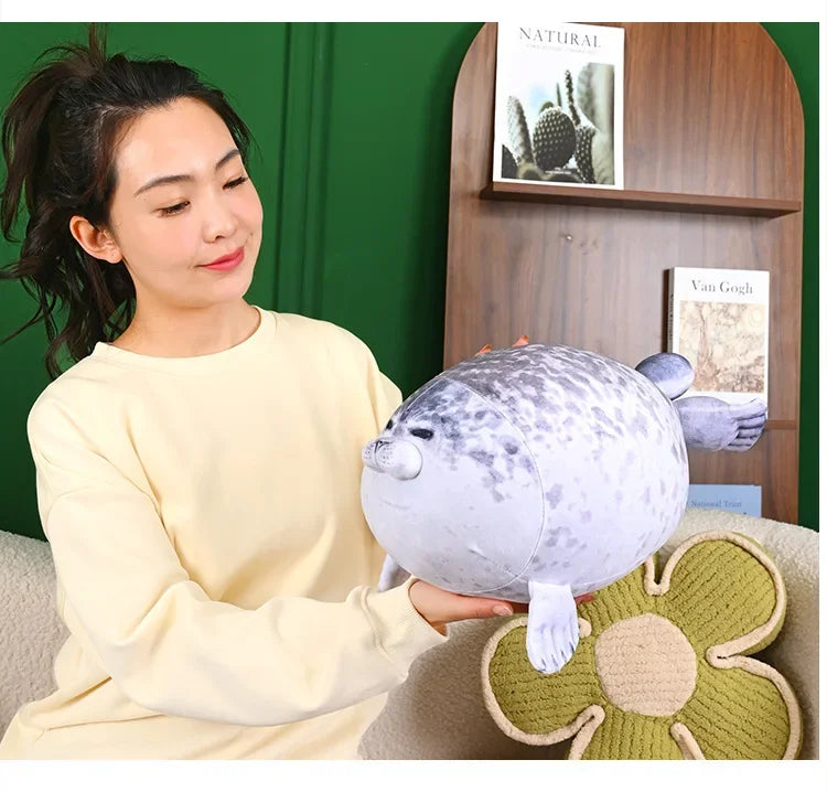 70cm Kawaii Seal Stuffed Animal Seal Plush Toy Soft Cuddly Baby Seal Doll Kids Birthday Gift Plushie Stuffed Animal Pillow