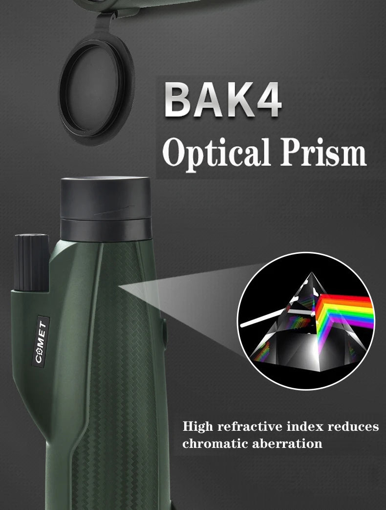 10X50 Monocular Telescope HD Professional With Anti Shake Wristband BAK4 Prism Scope Waterproof for BirdWatching Hiking