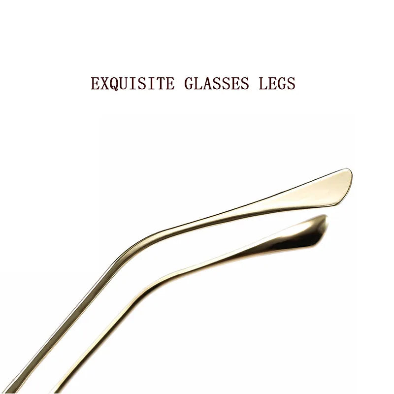 Rimless Square Sunglasses With UV400 Protection