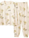 Women’s Cute Lazy Style Cotton Pajama Set – Soft, Loose Long Sleeves & Pants