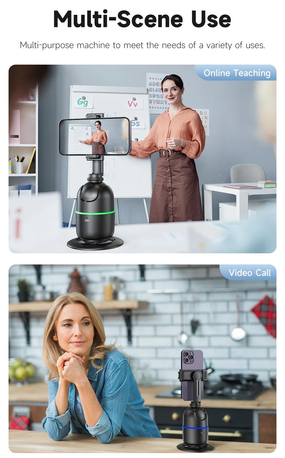P03 Gimbal Stabilizer for Mobile Phone AI 360 Follow Selfie Stand Face Tracking Desktop Gimbal for Cellphone and Cameras
