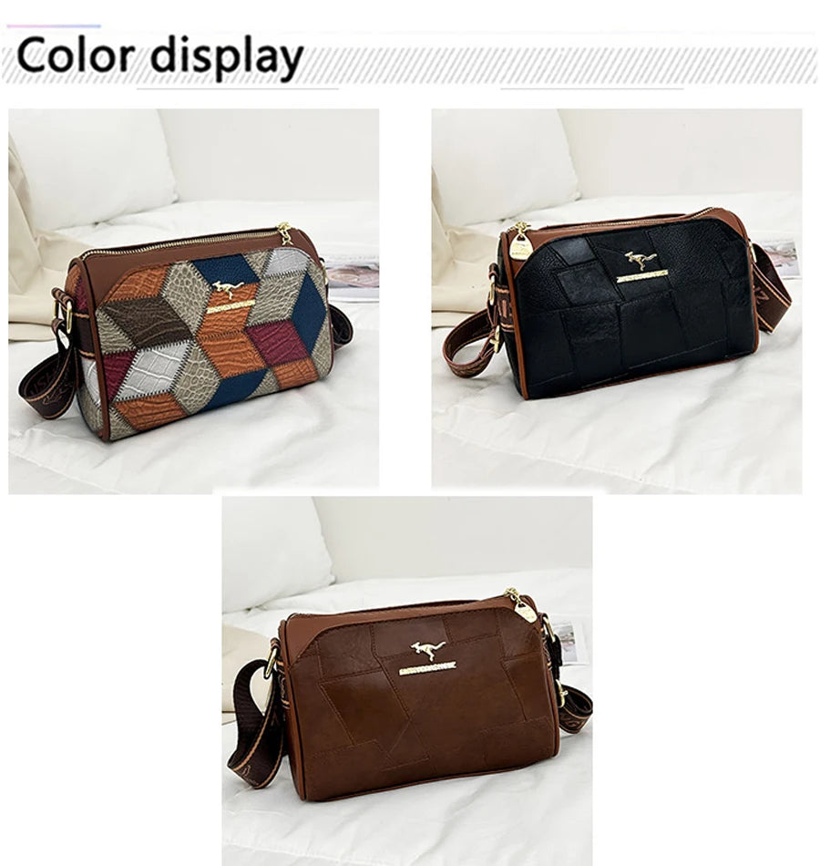 Splicing Shoulder Bag Soft Leather Female Wallet Crossbody Bag Messenger Bags Luxury Designer