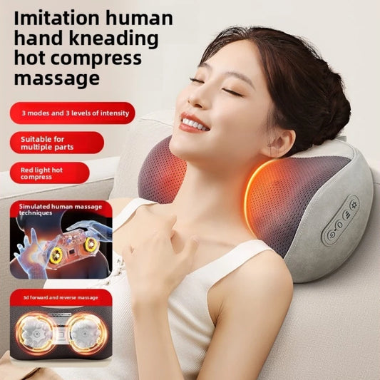 Electric Cervical Massage Bed Pillow Shiatsu Neck Shoulder Relaxation 3D Deep Tissue Kneading Waist Legs Ideal For Home Office