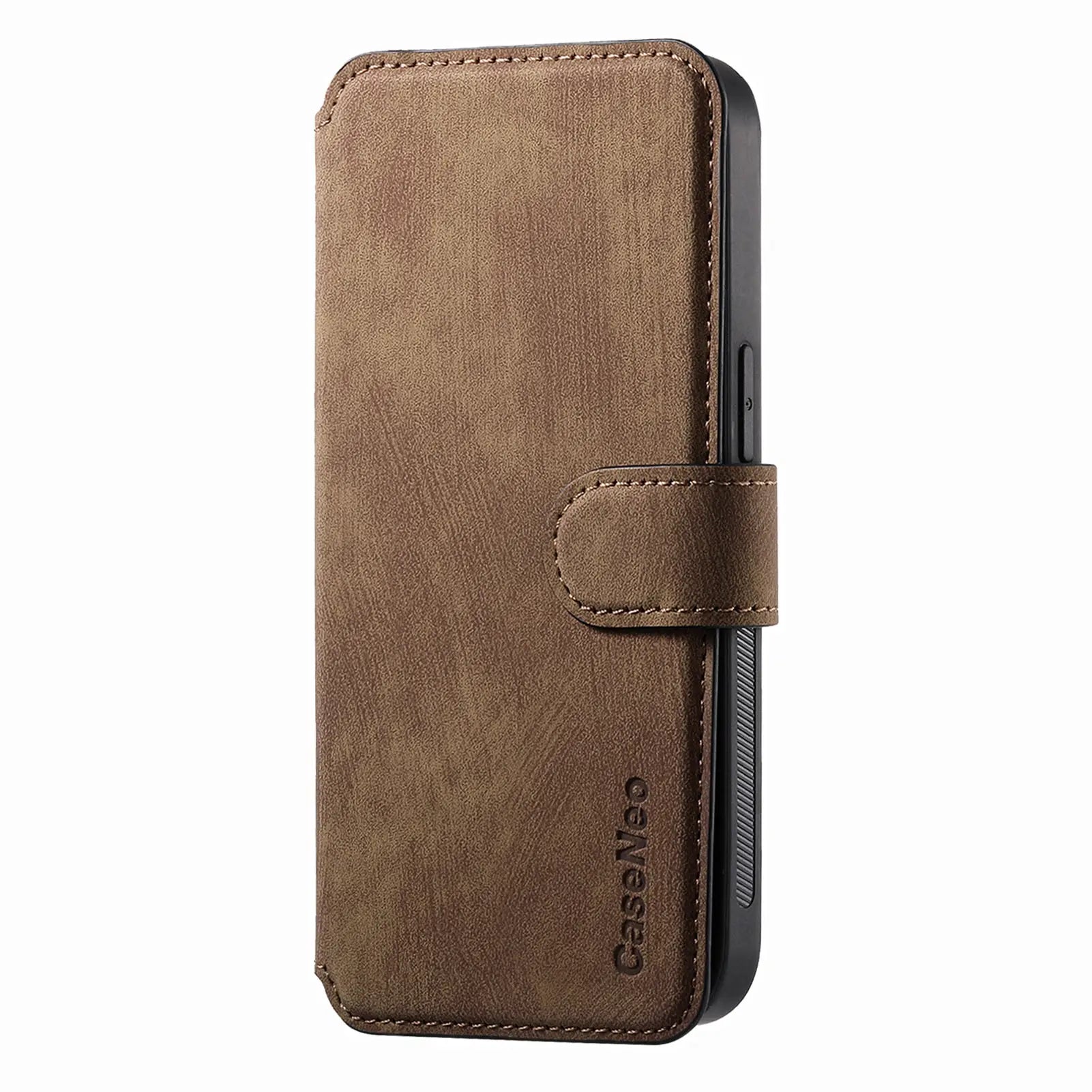 Flip Leather Wallet Case for iPhone 16 15 Pro Max 14 Plus 16E Magsafe  Detachable Card Slot Holder Cover