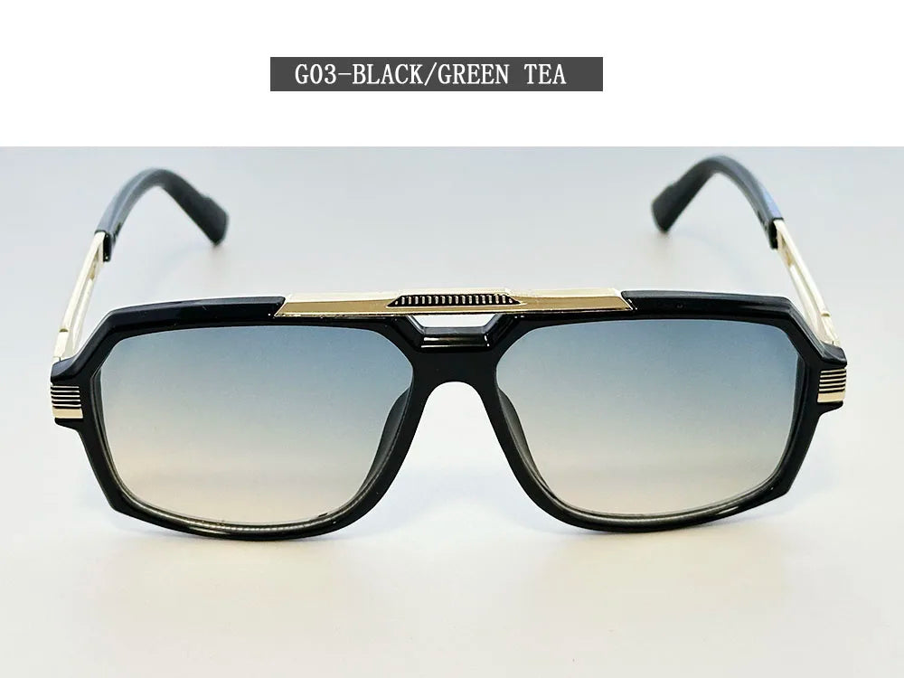 Vintage Square Alloy Frame Sunglasses With UV400 Protection