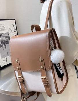 Travel Large Backpacks PU Leather Handbag School Bag