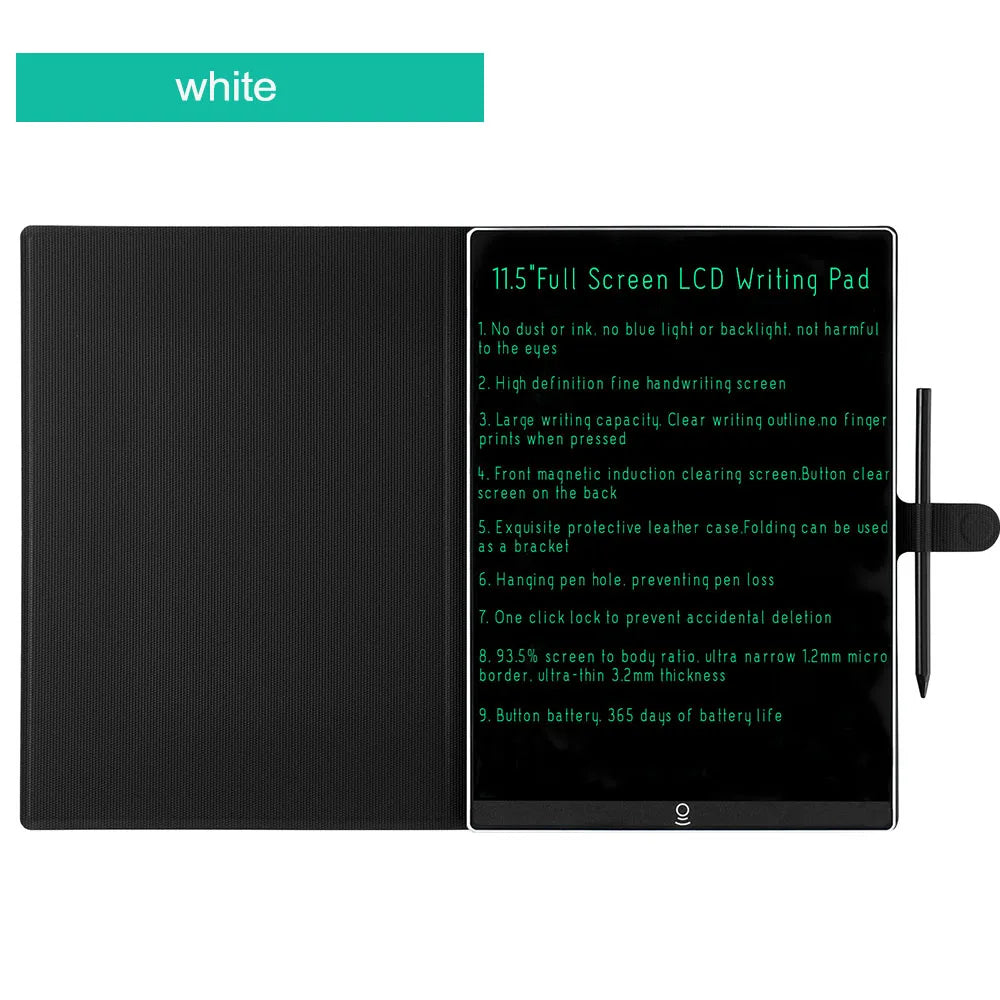11.5 inch LCD Drawing Board for Work study Full Screen Superfine Handwriting megnet clear Writing Tablet Pad with Leather Case