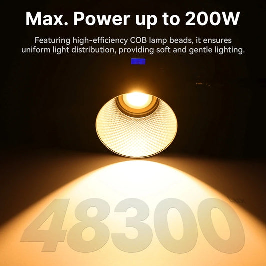 200W Bi-Color LED Video Light – Dimmable, Wireless APP Control, Continuous Studio & Photography Lighting