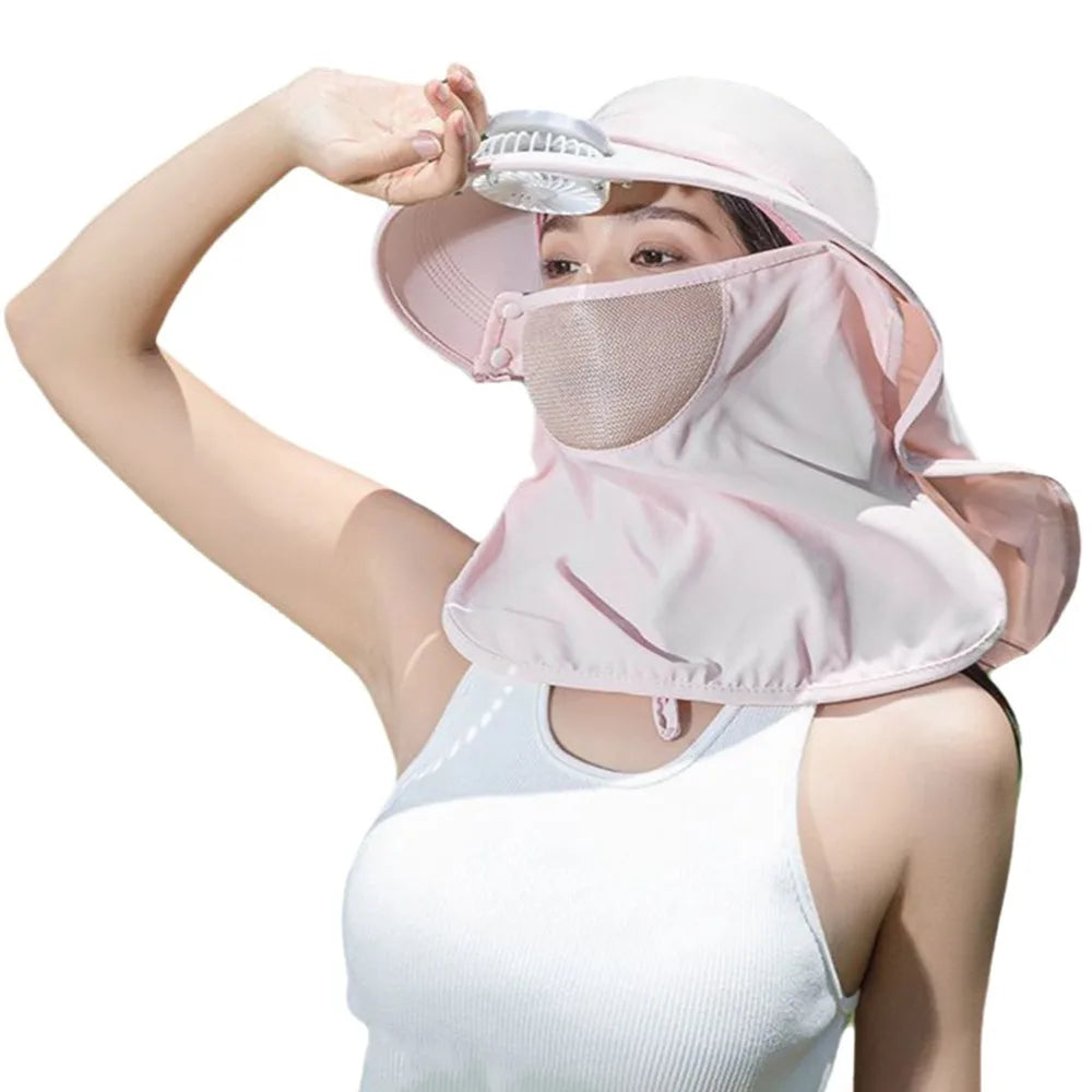 Portable Solar Fan Fisherman Hat With USB Charging