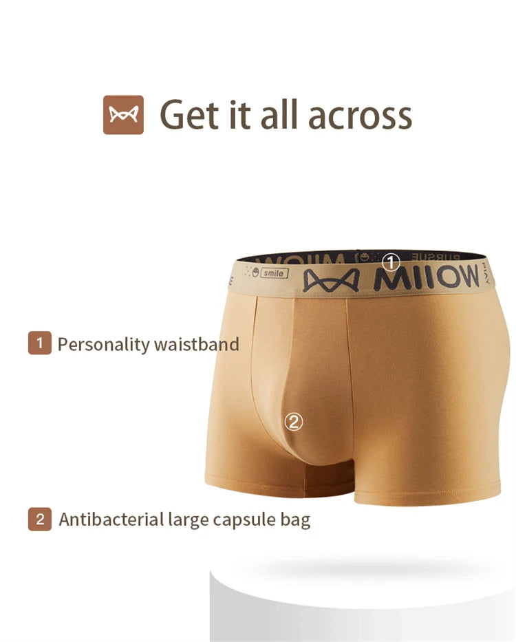 3Pcs Man Underwear Boxer Men Graphene Antibacterial Crotch Men's Boxershorts Underpants Boxers Shorts Trunks