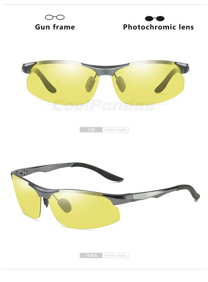 Aluminum Photochromic Polarized UV400 Mirror Driving Sunglasses for Men Women