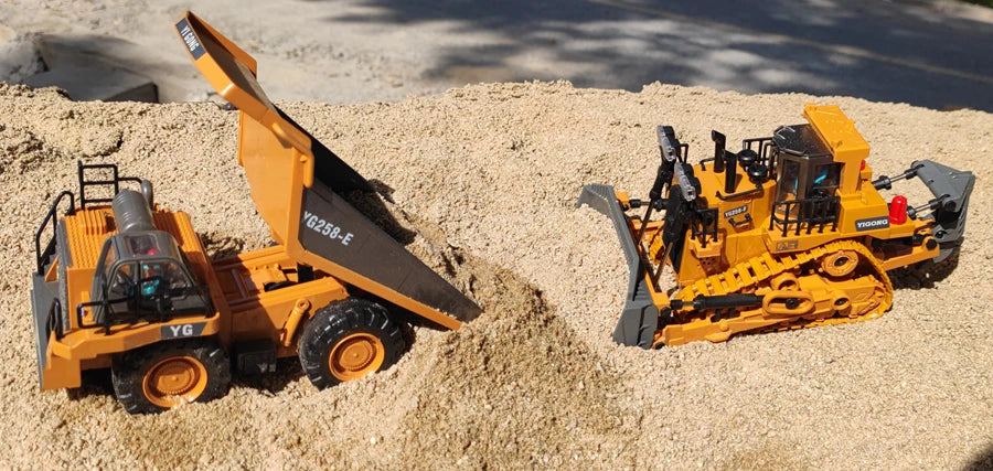 Remote Control Excavator Toy Radio Controlled RC Dump Truck Vehicle Crawler Bulldozer Construction Car Gifts for Boys