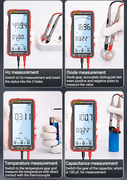 Rechargeable Digital Professional Multimeter Non-contact Voltage Tester AC/DC Voltage Meter LCD Screen Current Tester