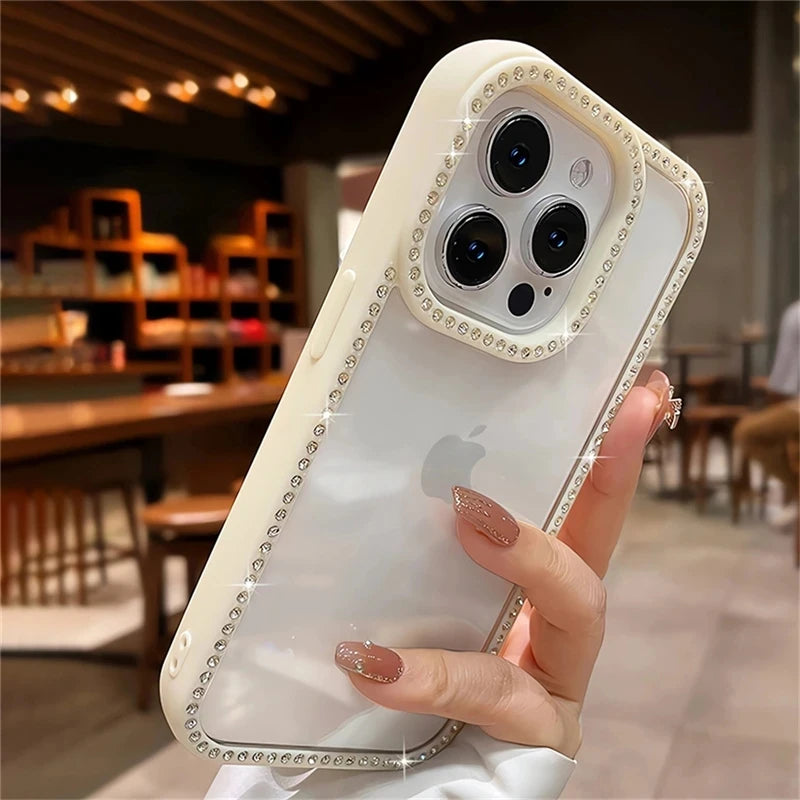Luxury Bling Rhinestone Diamond Phone Case For iPhone 17 16 Pro Max Cases iPhone 15 14 Air Shockproof Cover