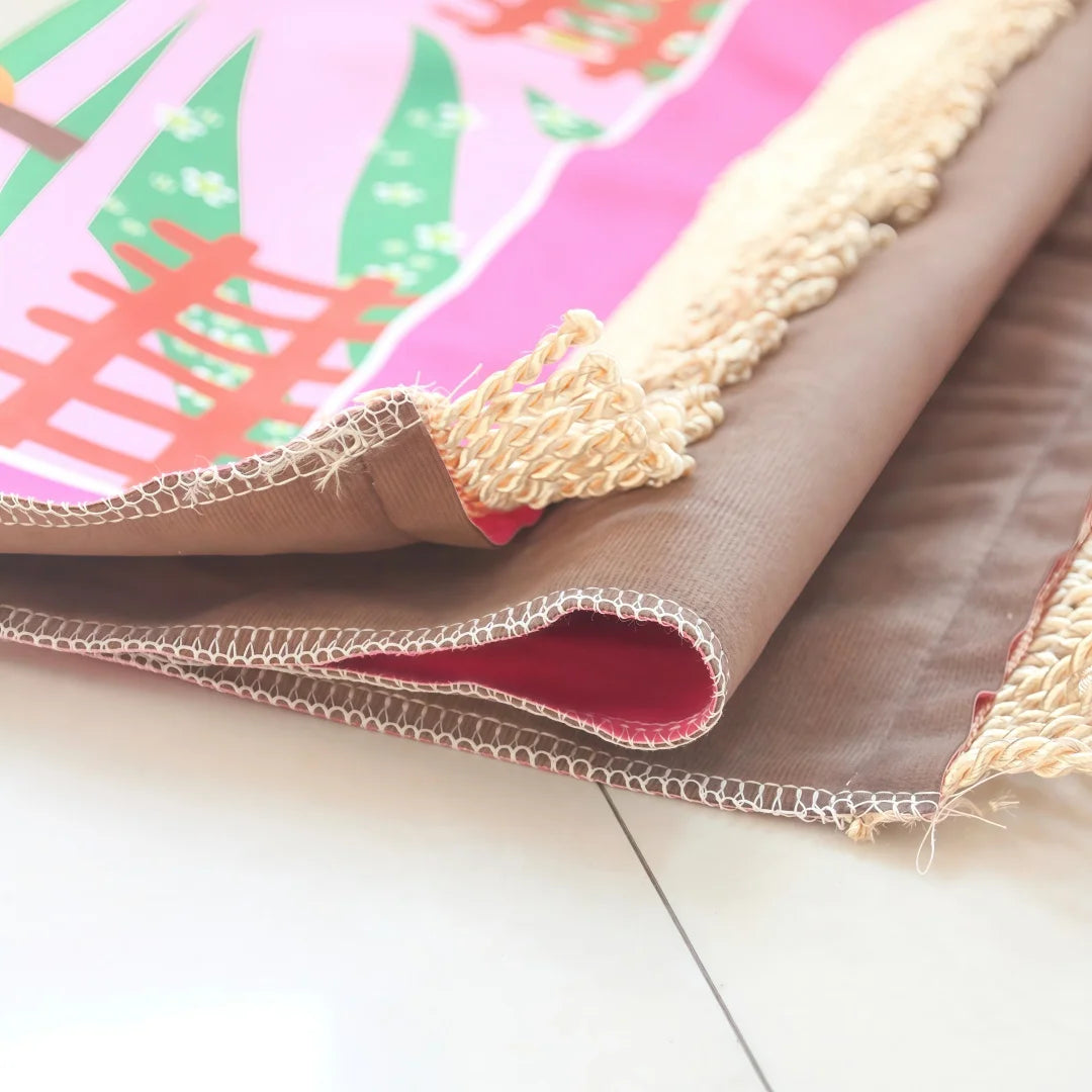 Muslim Prayer Rug Beads Cylinder Box Set Janamaz Sajadah Children Prayer Mat Islamic Gift for Ramadan Islamic