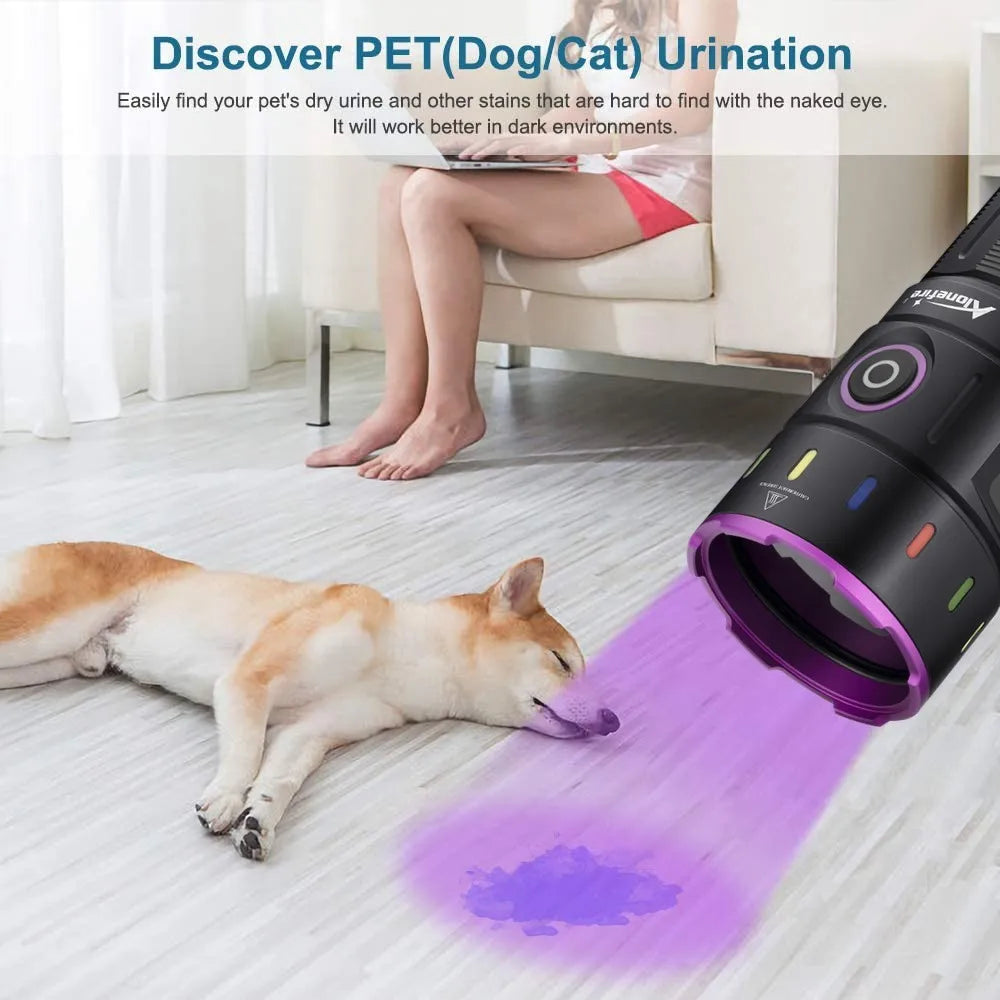 200W 365nm UV Blacklight Rechargeable Flashlight