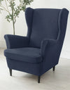 Polar Fleece Stretch Wing Chair Cover Elastic Single Wingback Chairs Covers with Seat Cushion Cover Relax Armchair Slipcovers