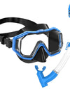 Kids Snorkel Mask 3 Windows Panoramic Wide View HD Three-Lens Adjustable Scuba Snorkeling Swimming Diving For Kids and Youth