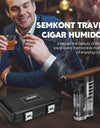 Portable Travel Cigar Humidor,Double Cigar Humidor with Separate Storage for Cigar Accessories,Holds 5 Cigars