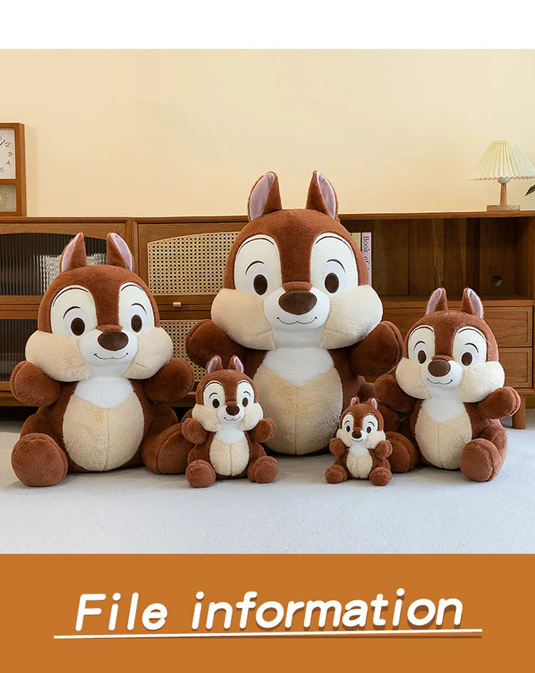 Disney Kawaii Chip 'n' Dale Squirrel Anime Plush Toys 25cm Decorations Stuffed Plush Dolls Lovely Birthday Gift for Friends