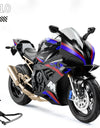 1:10 BMW S1000RR Kawasaki H2R V4S Alloy Die Cast Motorcycle Model Vehicle Collection Sound and Light Off Road Autocycle Toys Car