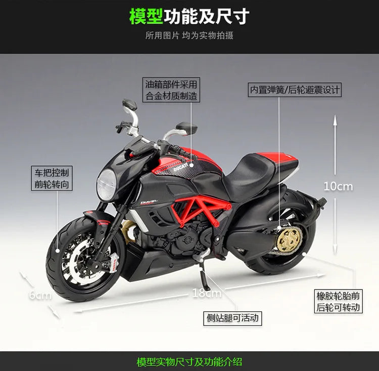 1 12 Scale Ducati Diavel Carbon Diecast Motorcycle Model