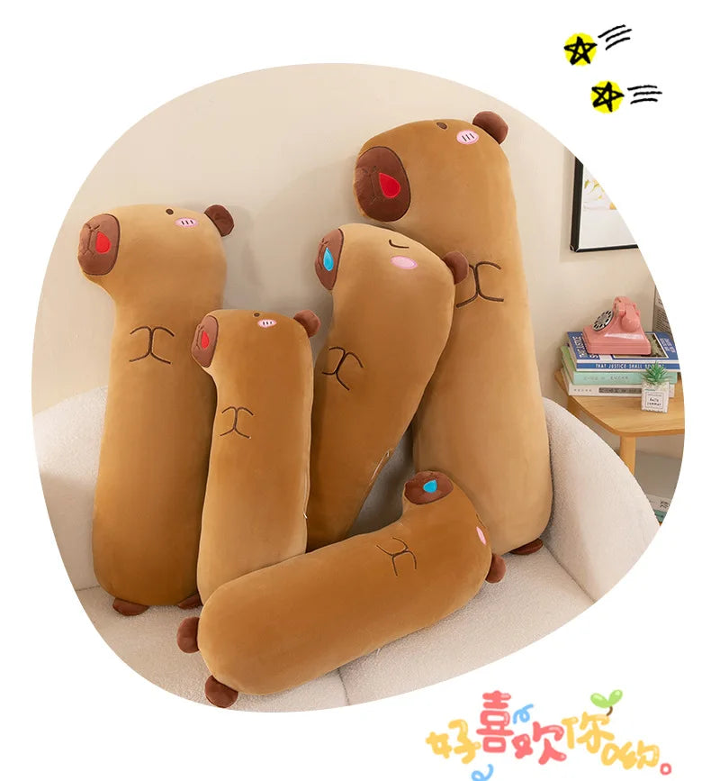 65/85/105cm Kawaii Capybara Plush Long Pillow Toys Sleeping Pillow Soft Cartoon Stuffed Animal Capibala Dolls Kids Children Gift