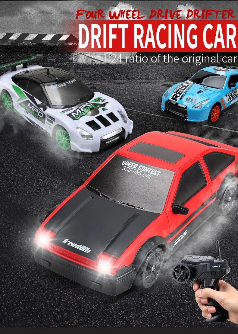 2.4G Drift Rc Car 4WD RC Drift Car Toy Remote Control GTR Model AE86 Vehicle Car RC Racing Car Toy for  Christmas Gifts