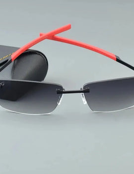 Rimless Sunglasses Men Top Luxury Brand Designer Gradient UV400 Retro Vintage Frameless Sun glasses