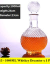 3 styles barware wine glass bottle 1000ml lead-free glass whiskey decanters for Liquor Scotch Bourbon