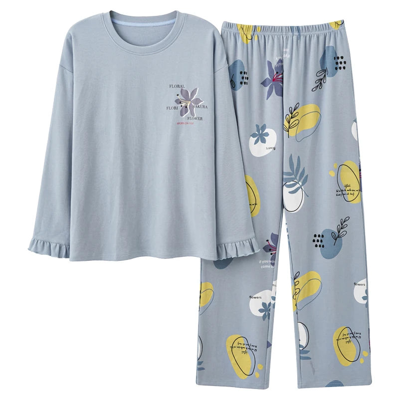 Women’s 2-Piece Pajama Set – Long Sleeve Top & Pants, Loose & Comfortable Winter Loungewear