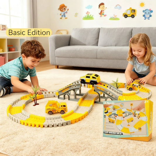 137pc Boys Halloween Christmas gifts Diy Car track Assemble puzzle toys parent- interactive Building toys Family party toys