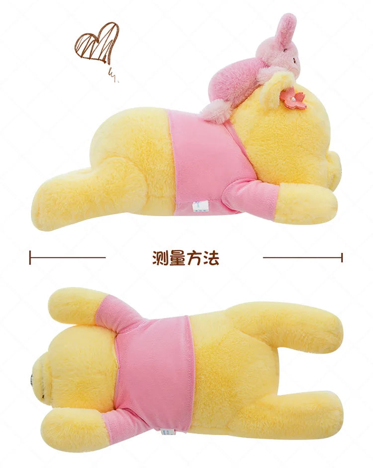 80cm New Cherry Blossom Series Kawaii Stitch Plush Toy Stuffed Doll Cute Winnie Dumbo Sitting Figure Kids Birthday Xmas Gift
