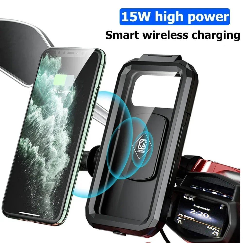 Motorcycle Wireless Charger Holder QC 3.0 Fast Charging Motorbike Phone Waterproof Cellphone Bicycle Stand For iPhone Samsung