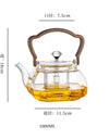 1000ML Octahedral Heat Resistant Glass Teapot Steaming and Boiling Dual-use Lifting Beam Tea Pot Glass Kettle Kung Fu Tea Set