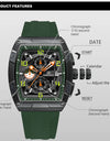 Multi-function Calendar Watches Male Fashion Sport Personalized  Wrist Watches Large Dial TPU Strap Clock