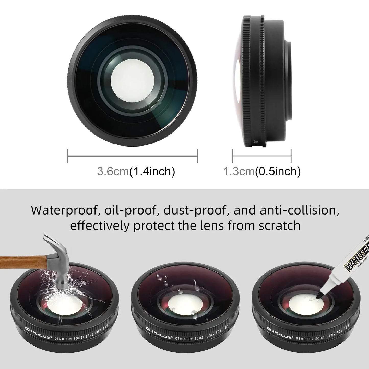 185 Degree Ultra Wide Angle Lens for DJI Osmo Action 6 Camera