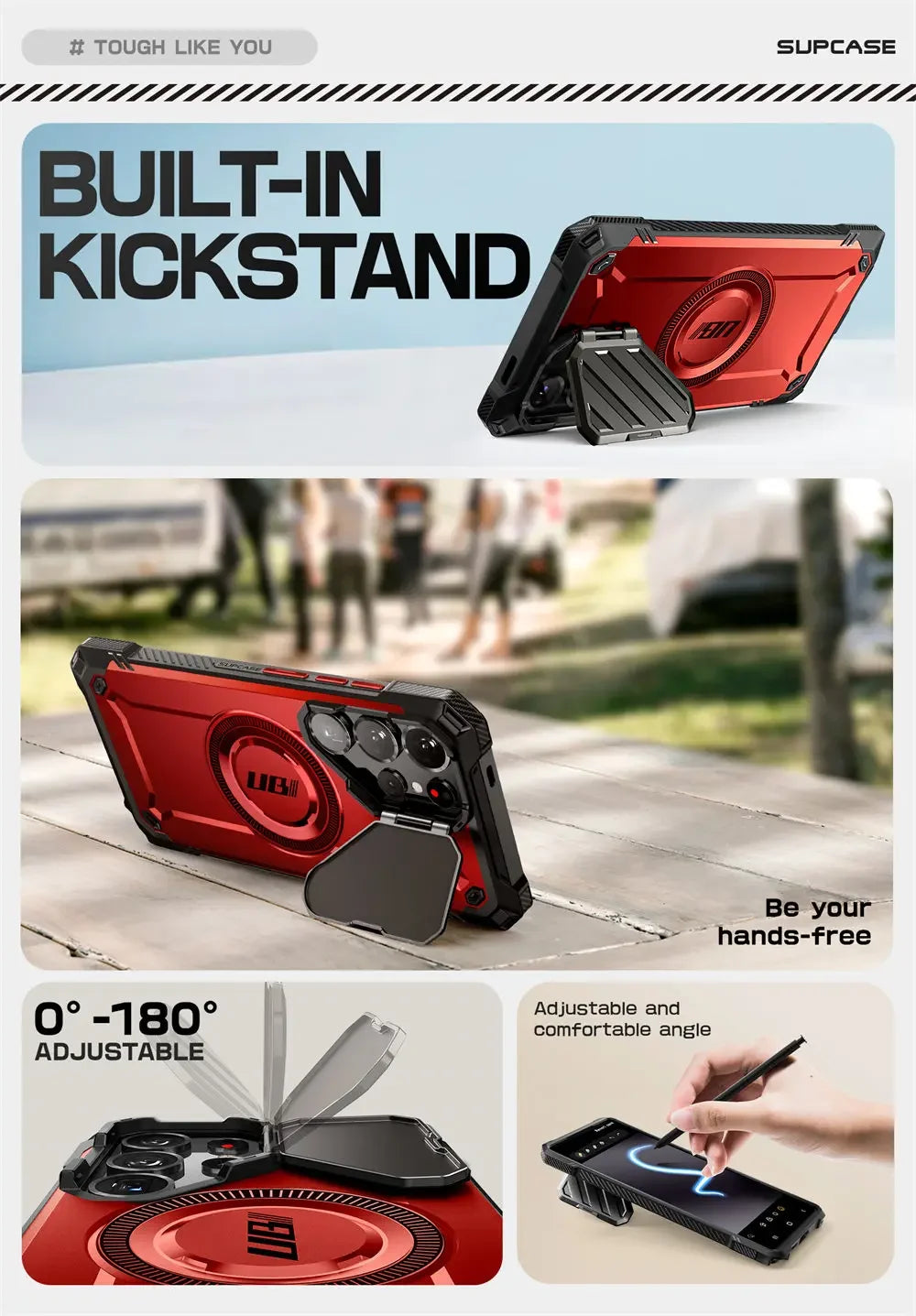 For Samsung Galaxy S25 Ultra Case UB Mag XT Heavy Duty Rugged Strong  Phone Case with Camera Cover Kickstand