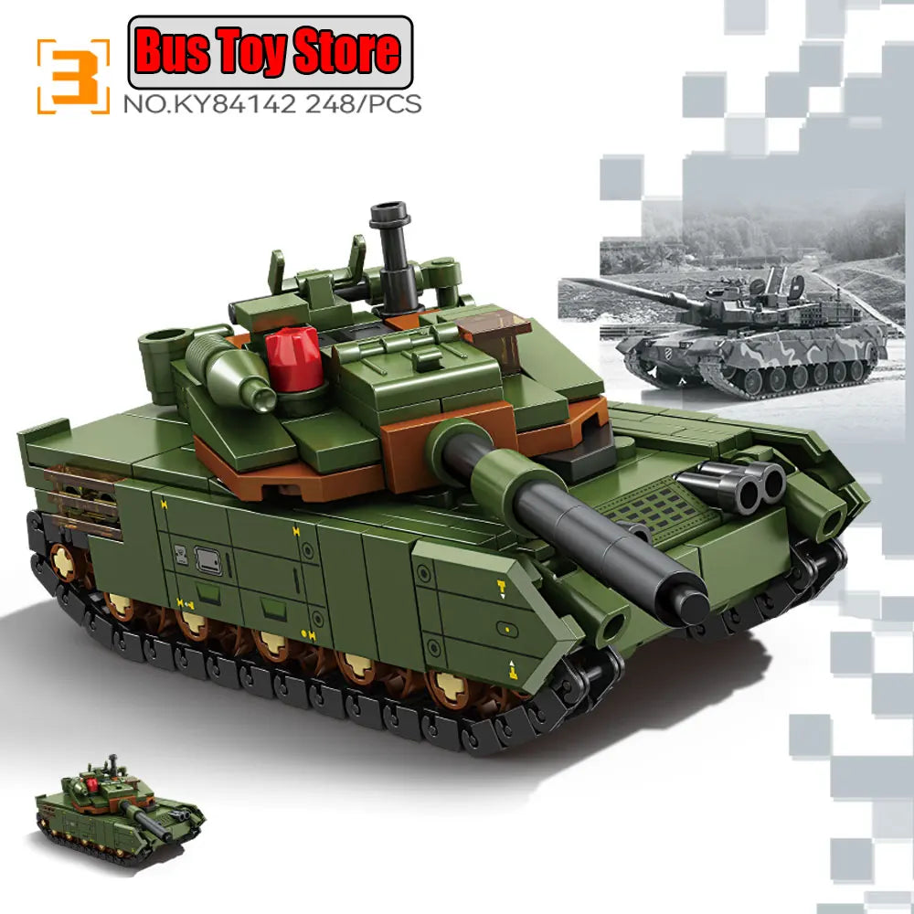 BMPT Terminator Tank KV-2 T-34 Tiger I WW2 Military Classic Model Building Blocks Bricks Boy  Toys for Christmas Gifts