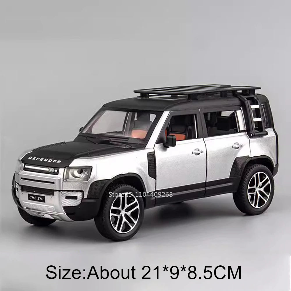 1:24 Scale Land Rover Defender Range Rover Model Car Toy Metal Diecast Sound Light Off Road Vehicles Miniature Models Boys Gifts
