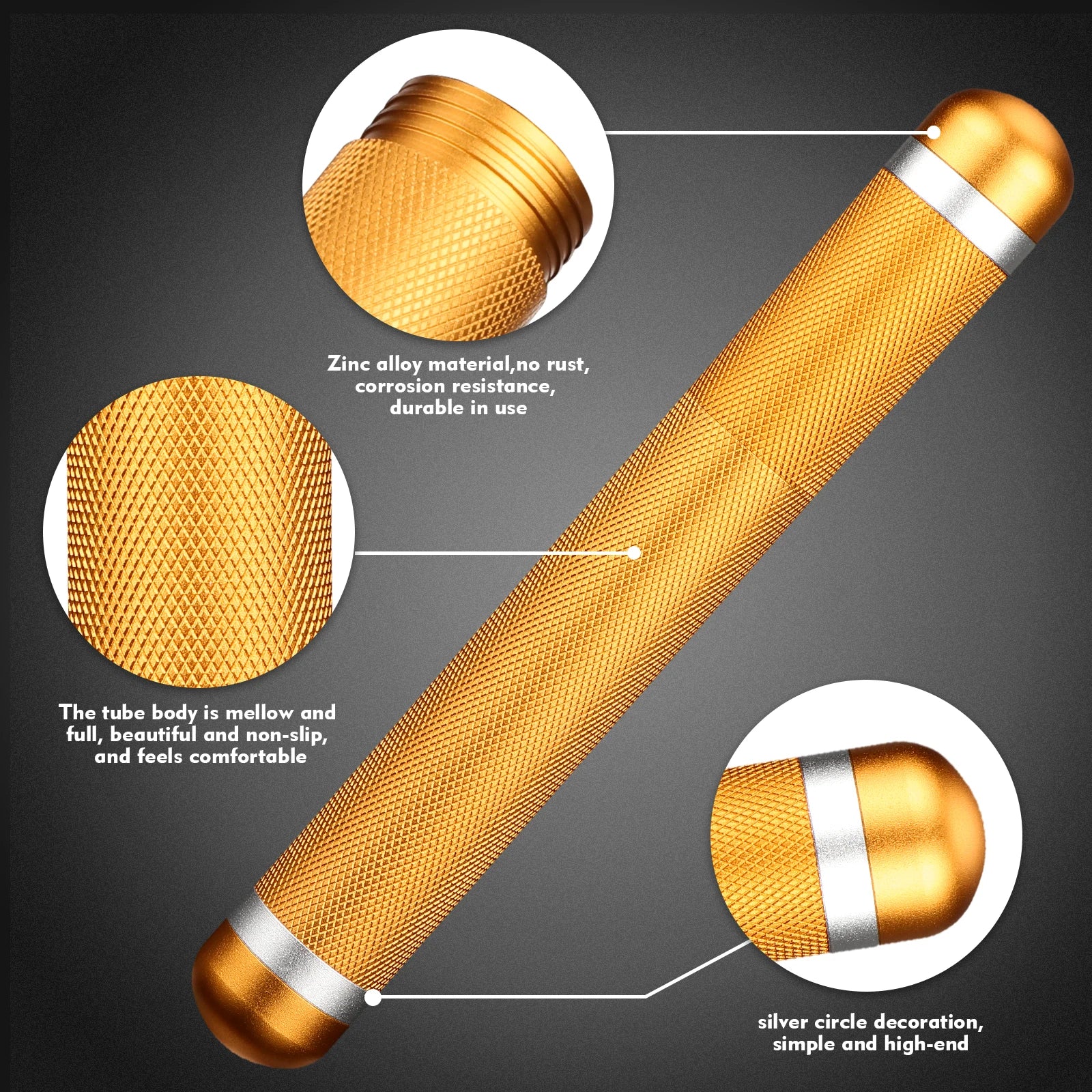 Scotte Aluminum Humidor Cigar Tube Storage, Moisture-Proof Cigar Case, Smoking Accessories