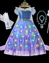 Frozen Elsa Role Playing Dress Light Up Kids Halloween Carnival Girls Birthday Elsa Princess Glowing Vestidos