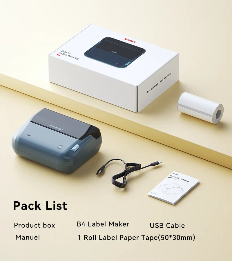 B4 Thermal Label Printer 110mm, Bluetooth Wireless Wide Label Maker, Inkless Barcode & Shipping Label Printer