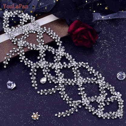 Fashion Rhinestone Woman Headband Forehead Chain Shiny Crystal Bridal Headdress Jewelry