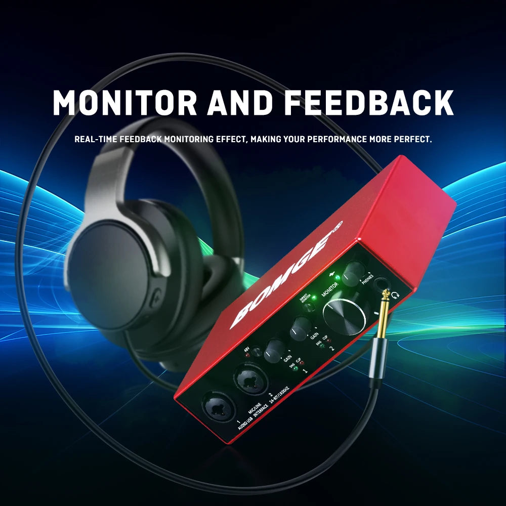 BMG22R Audio Interface with 24 Bit 192kHz Recording and 48V Phantom Power