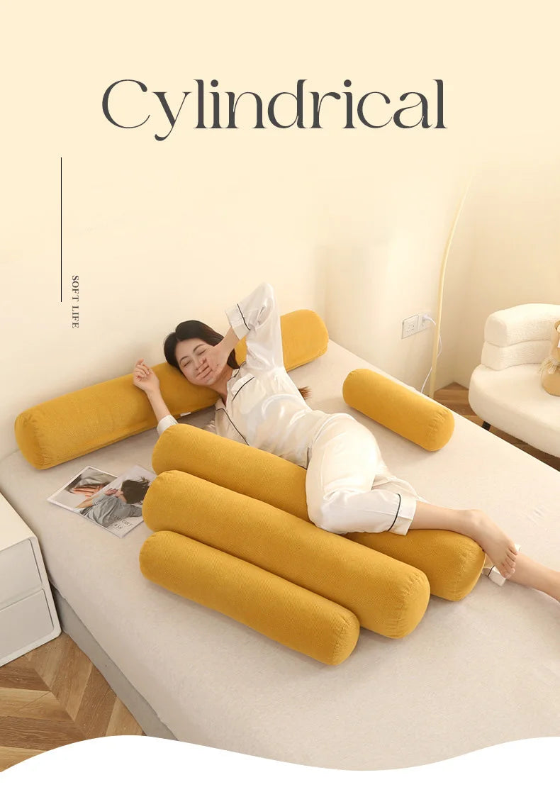 Body Pillow Pregnancy Pillows Chin Lumbar and Leg Support Stomach and Back Sleepers Adjustable Bendable Roll Pillow for Sleeping
