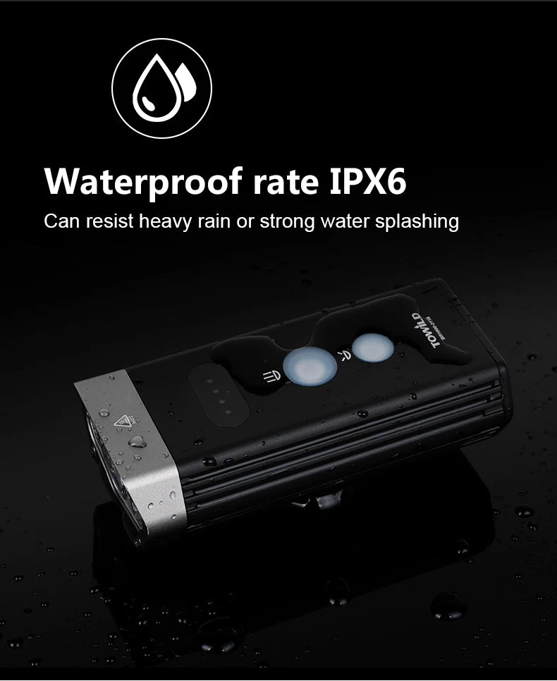 BR1200/2000 Professional Bicycle Light Power Bank Waterproof USB Rechargeable Light Flashlight accessories