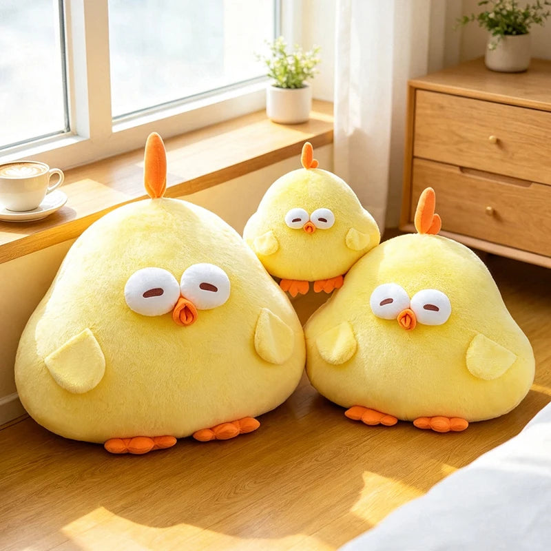 Cute Yellow Chicken Plush Toy Soft Cartoon Pillow