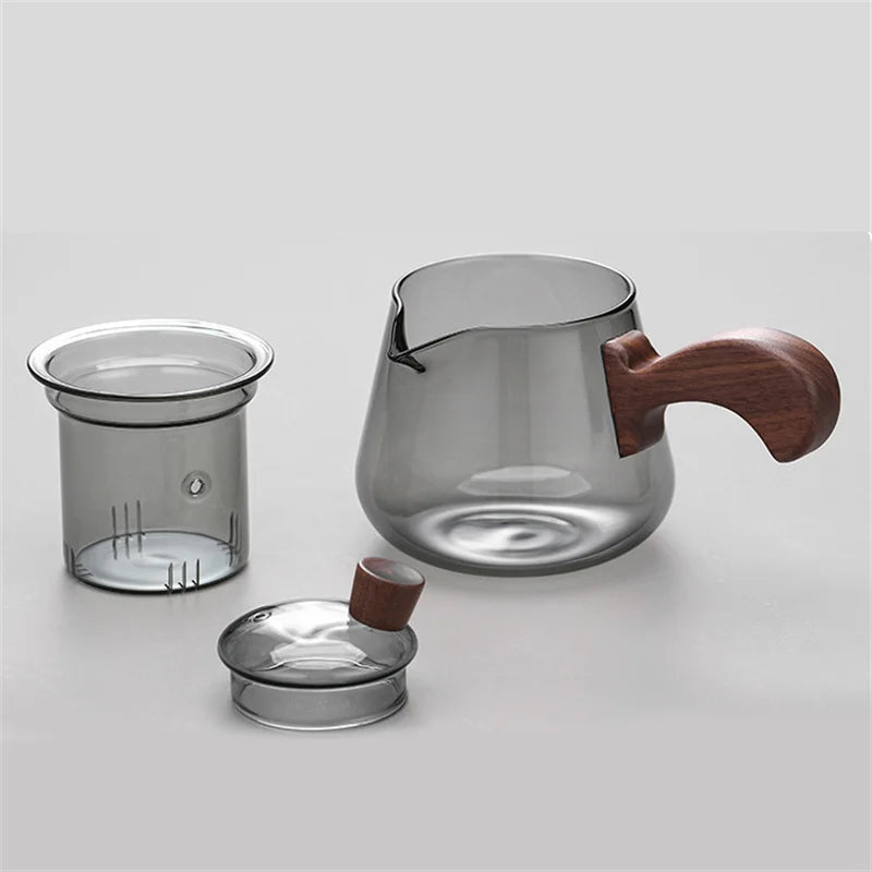 Japanese 350ml Side Handle Glass Teapot With Tea Infuser Filter Brewing Flower Tea Pot Puer Oolong Tea Maker Kungfu Tea Set